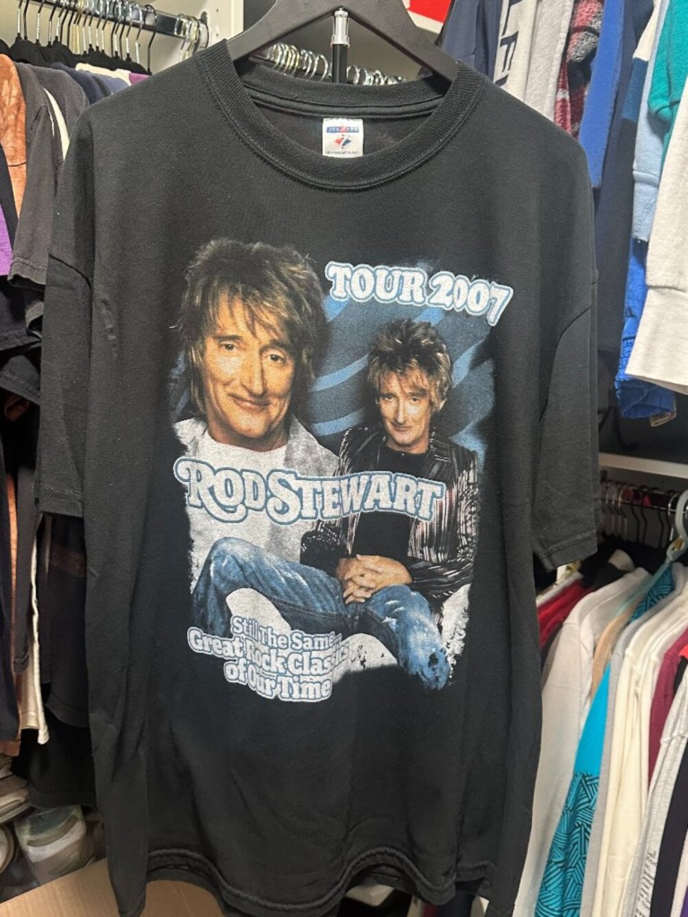 y2k 2007 Jerzees Rod Stewart Rap Band T-shirt Size XL